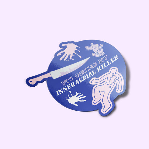 Serial Killer Sticker, True Crime Junkie Water Bottle Sticker, Gifts Anti-Social People, Dark Comedy Gifts